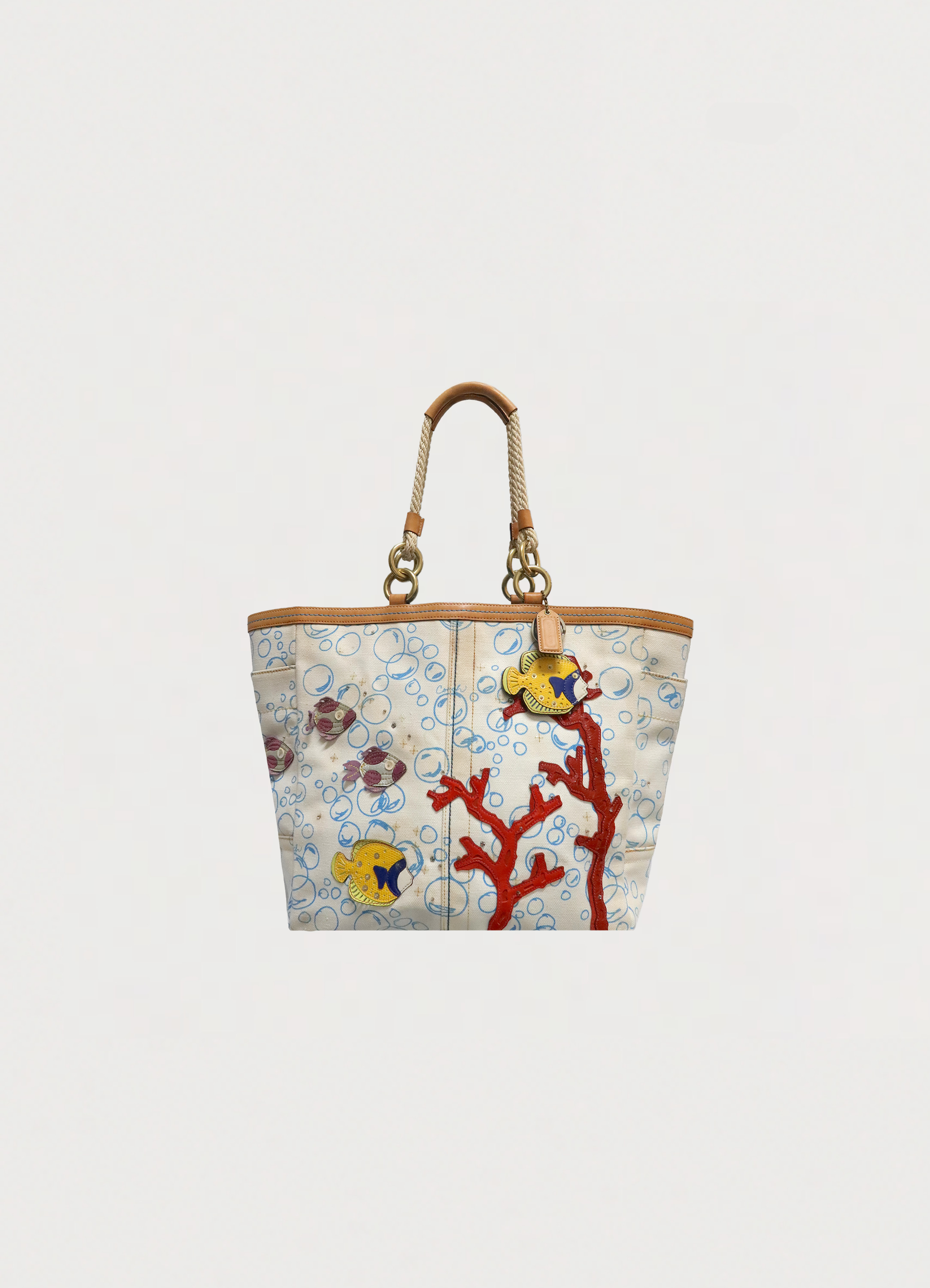 LIMITED EDITION RESORT BUBBLE FISH CORAL TOTE BAG