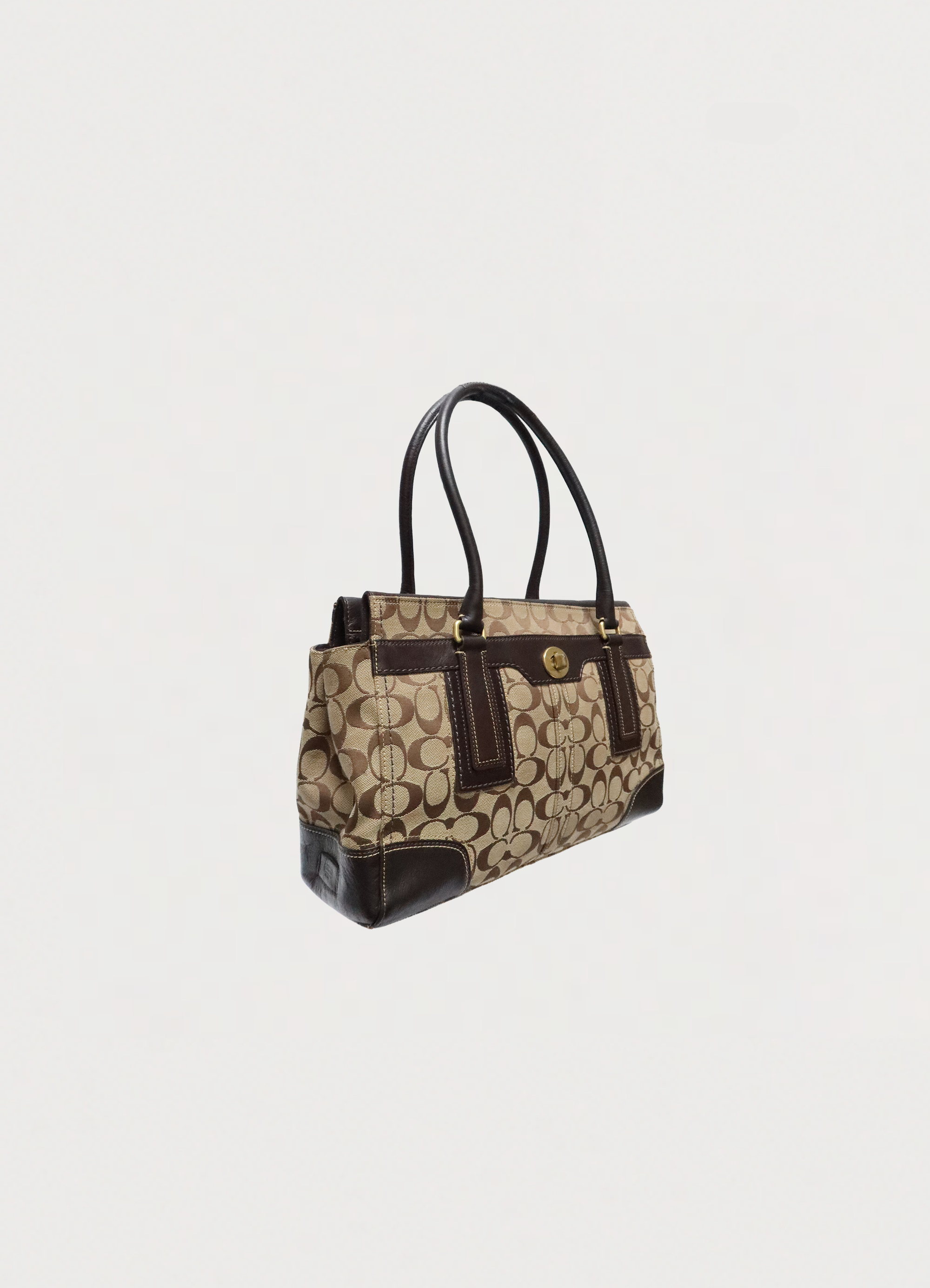 MADELINE TURNLOCK SIGNATURE SATCHEL SHOULDER BAG