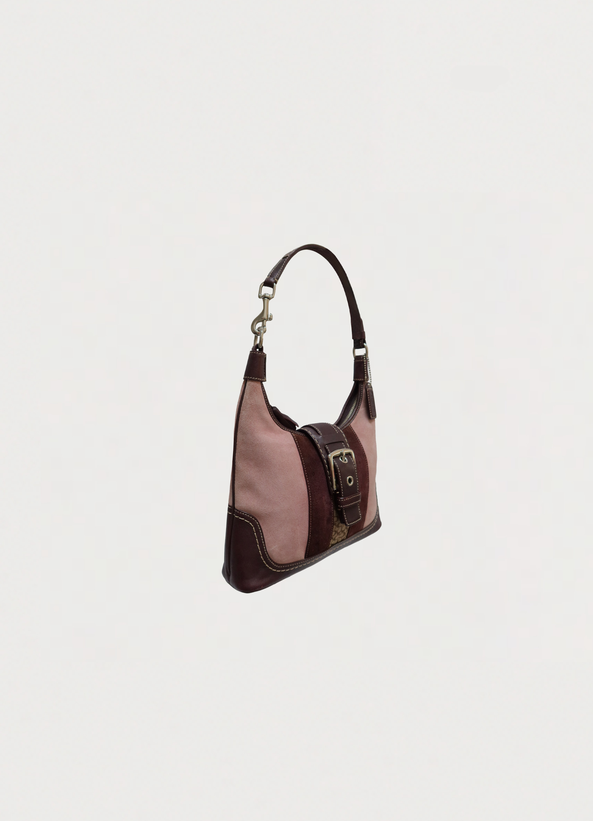 HAMPTONS PATCHWORK BUCKLE SHOULDER BAG