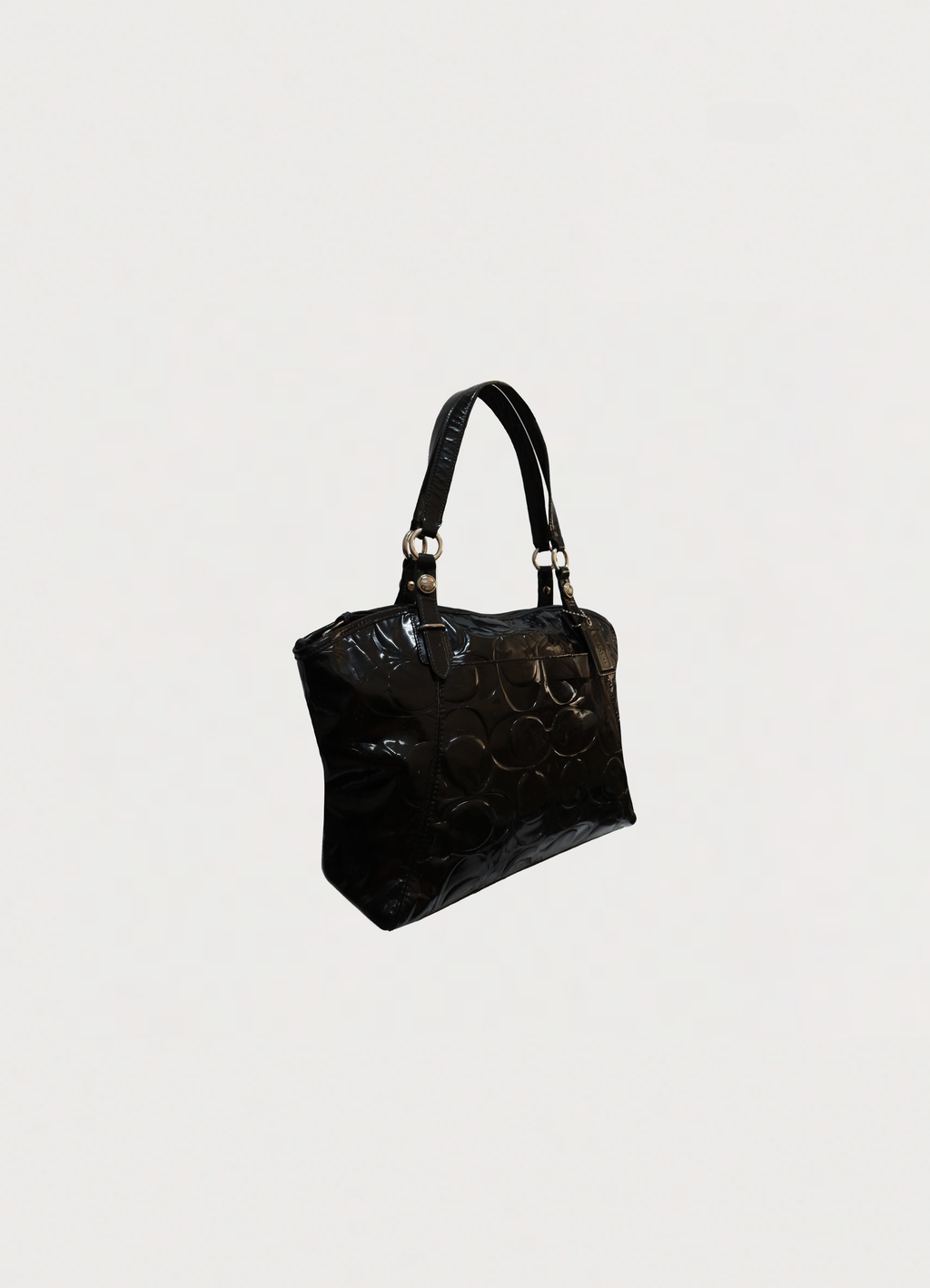 SIGNATURE PATENT LEATHER TOTE