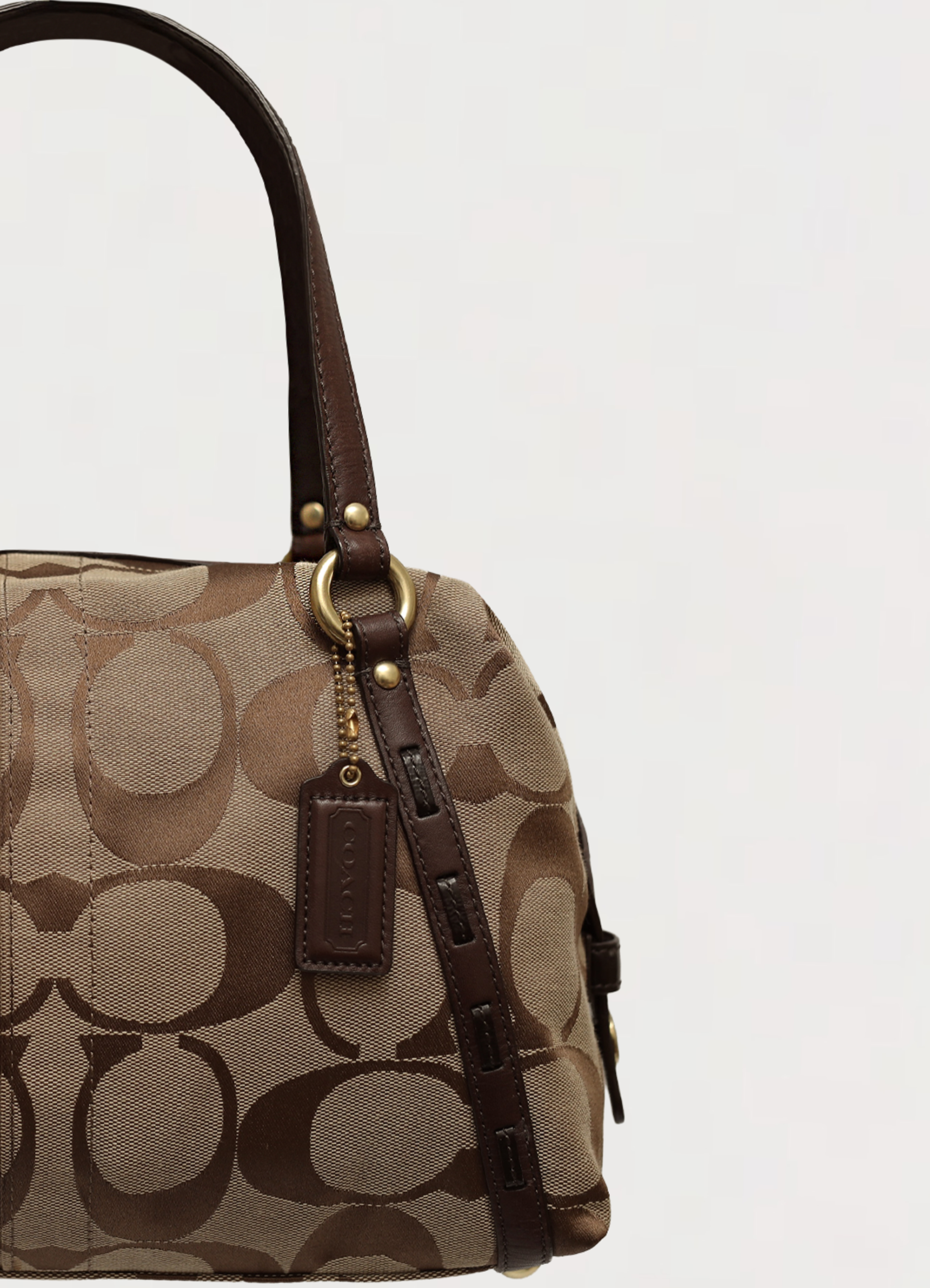 SIGNATURE MONOGRAM SATCHEL SHOULDER BAG