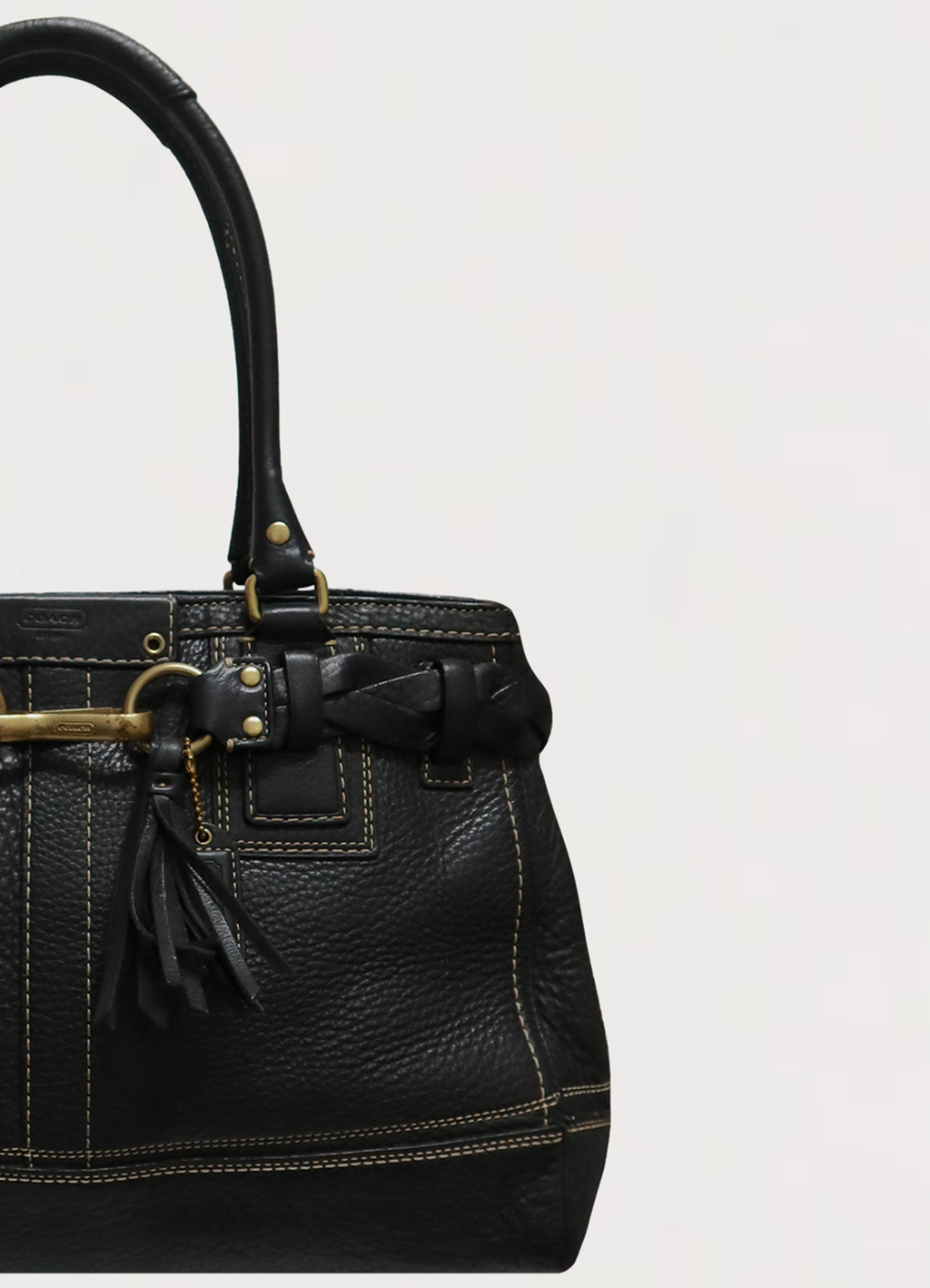 HAMPTONS PEBBLED LEATHER CARRYALL SATCHEL