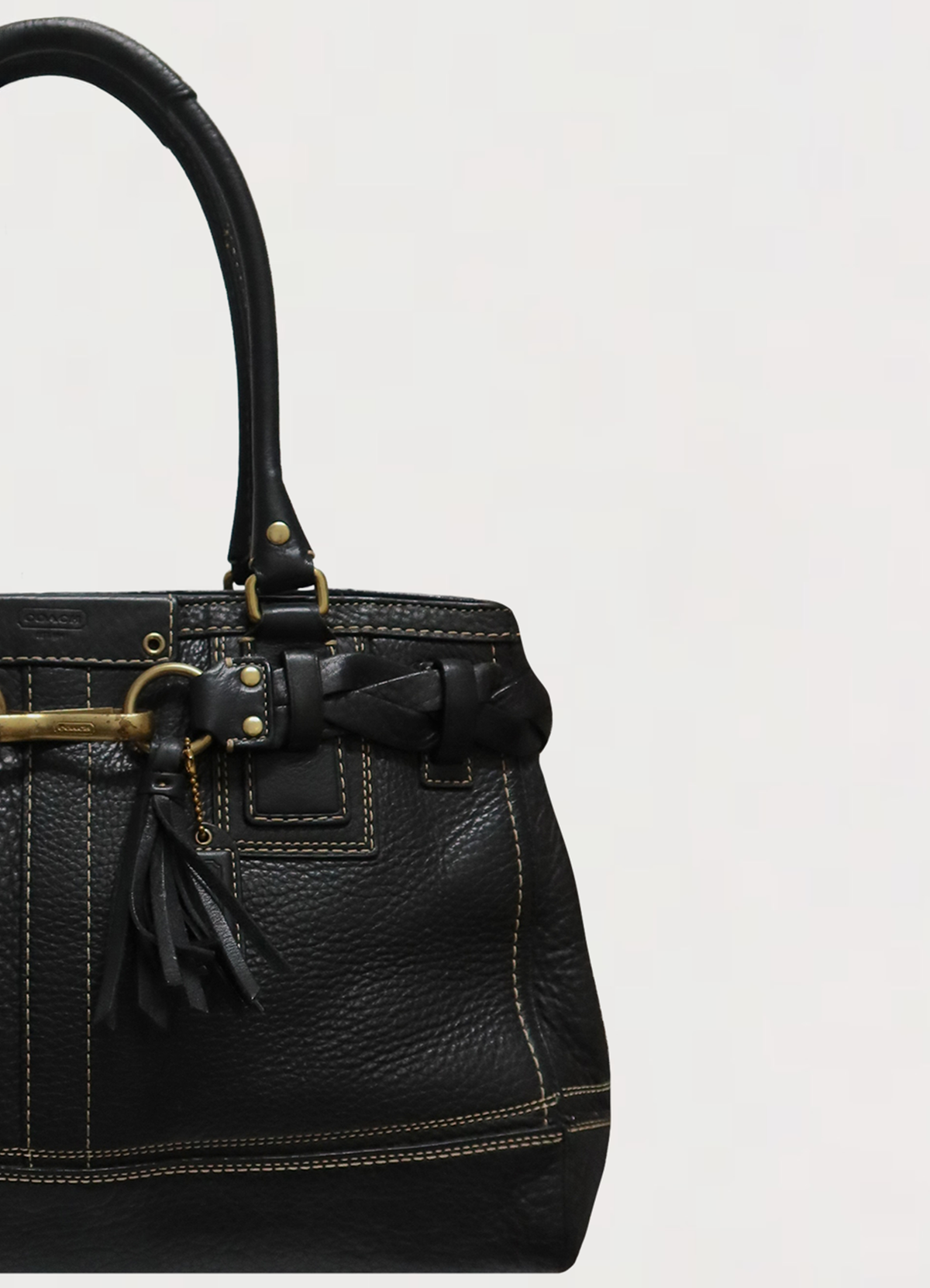 HAMPTONS PEBBLED LEATHER CARRYALL SATCHEL