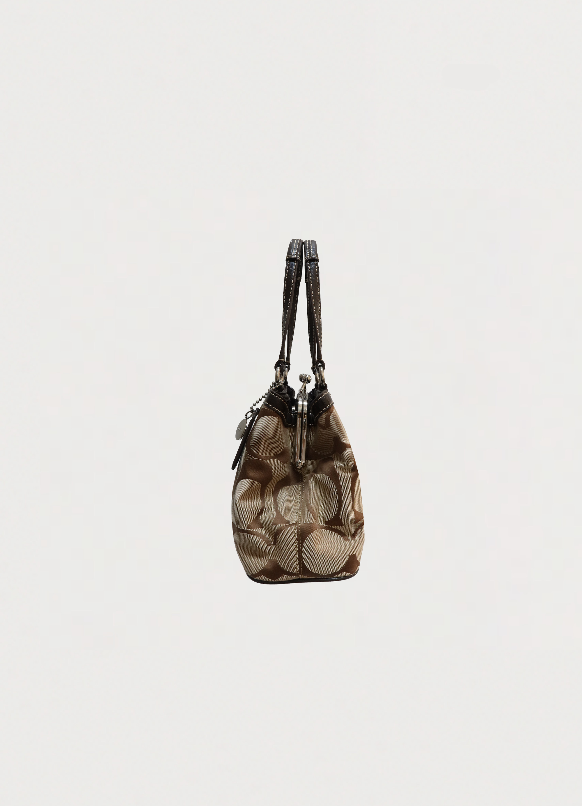 SIGNATURE STRIPE KISSLOCK SMALL HANDBAG