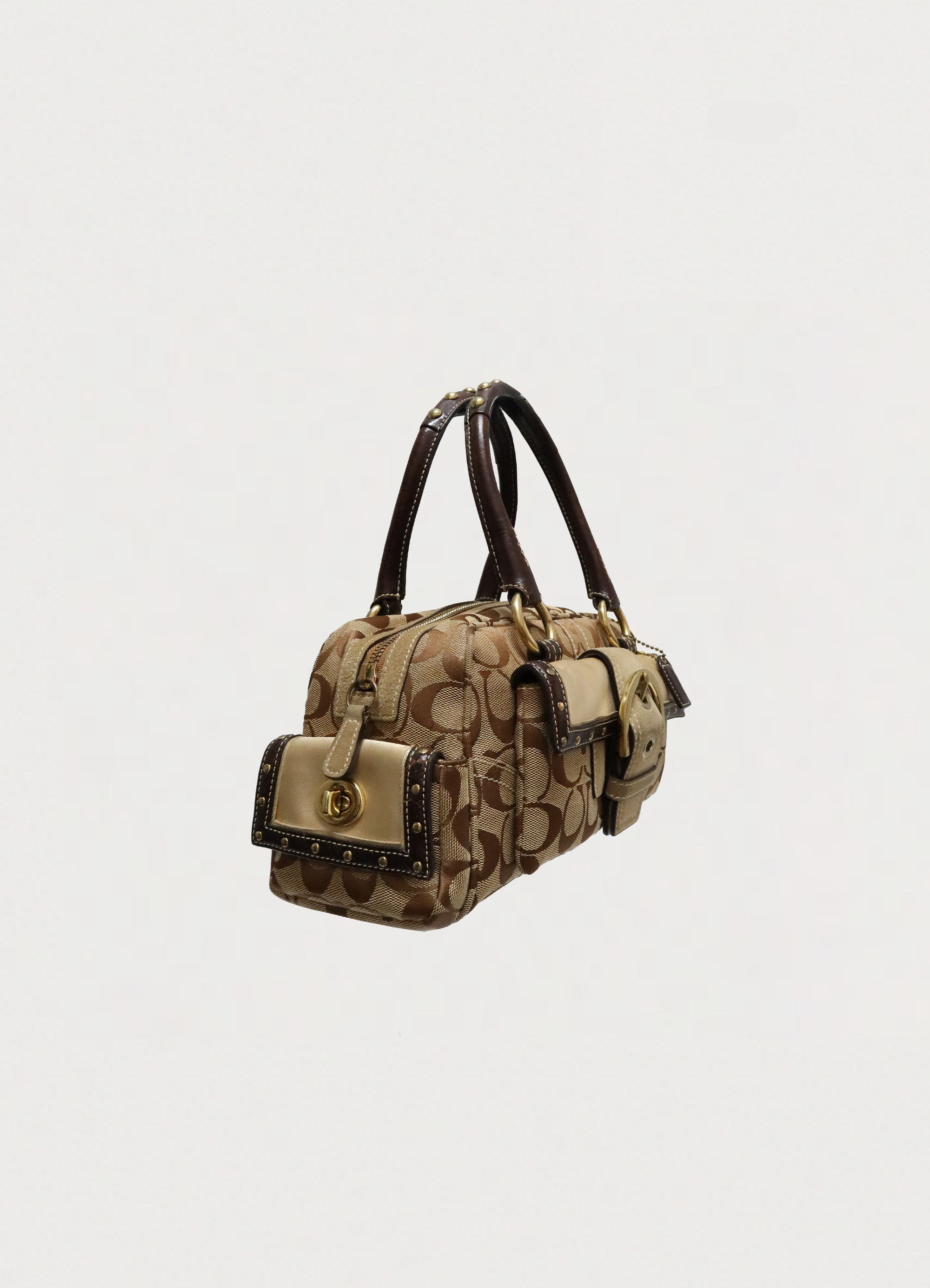 SOHO BUCKLE MONOGRAM SATCHEL BAG