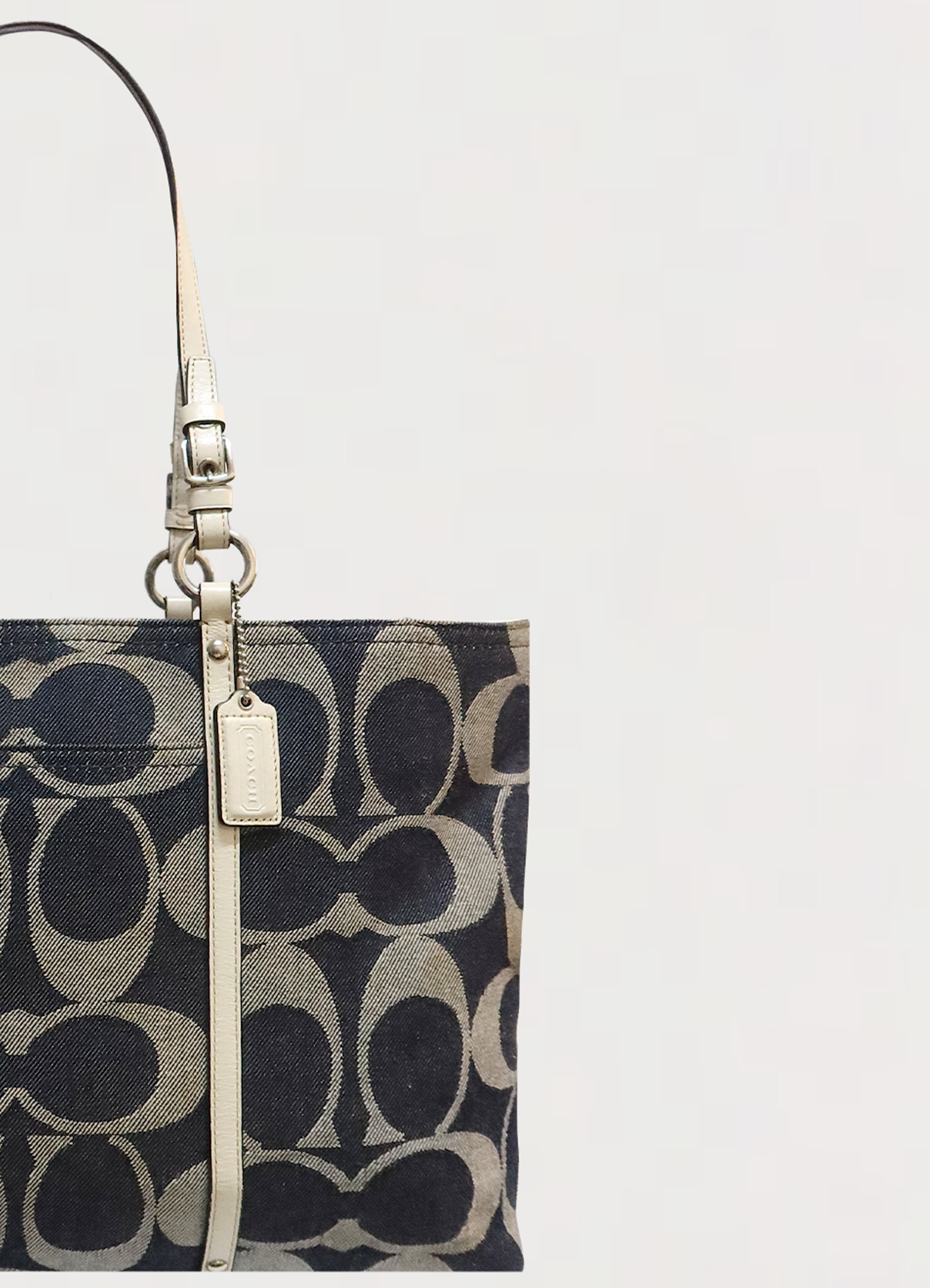 HAMPTONS SIGNATURE DENIM TOTE SHOULDER BAG