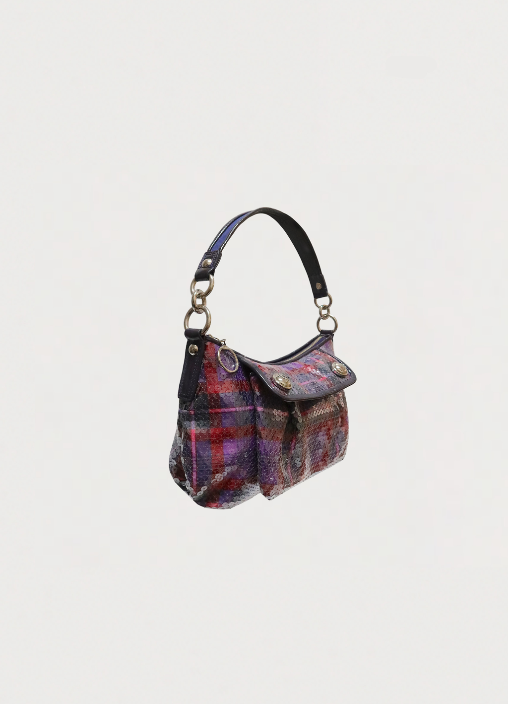 POPPY GROOVY SEQUIN TARTAN SHOULDER BAG