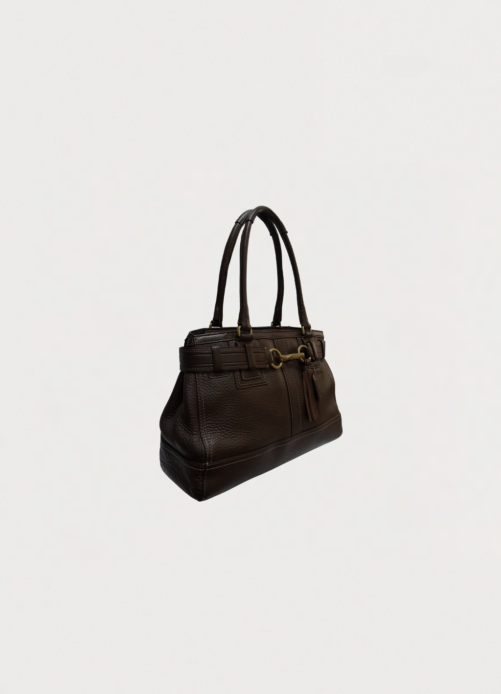 HAMPTONS PEBBLED LEATHER SATCHEL SHOULDER BAG