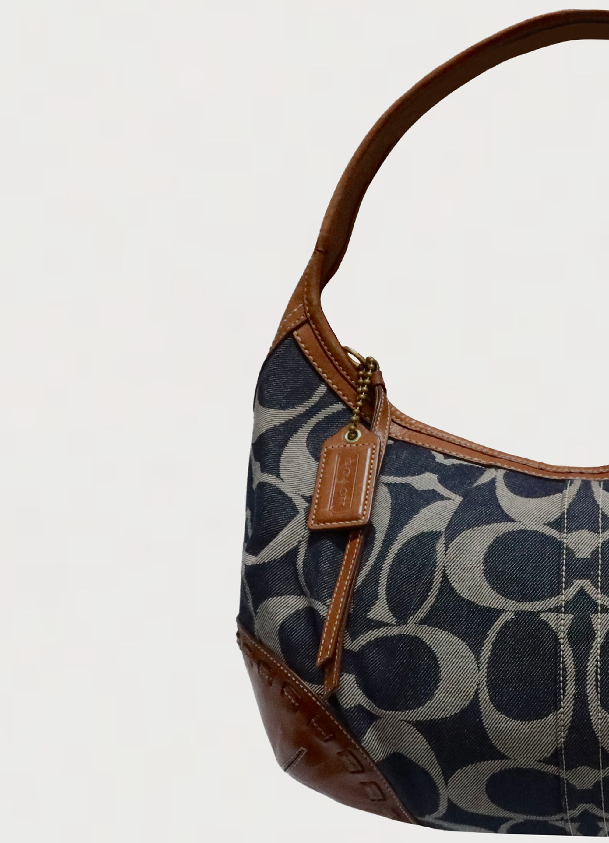 DENIM ERGO XL HOBO SHOULDER BAG