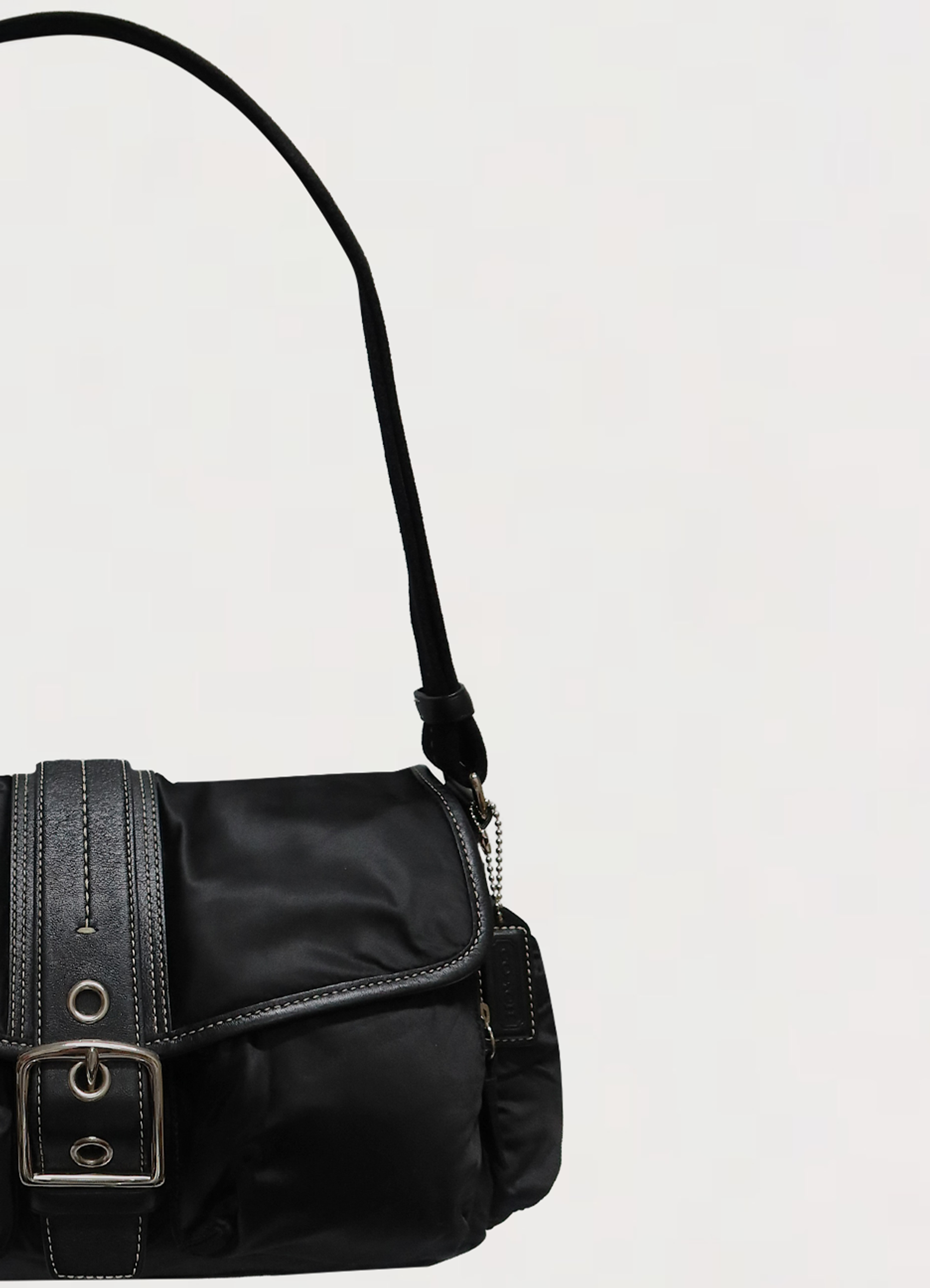 BUCKLE FLAP POCKET SATCHEL BAG
