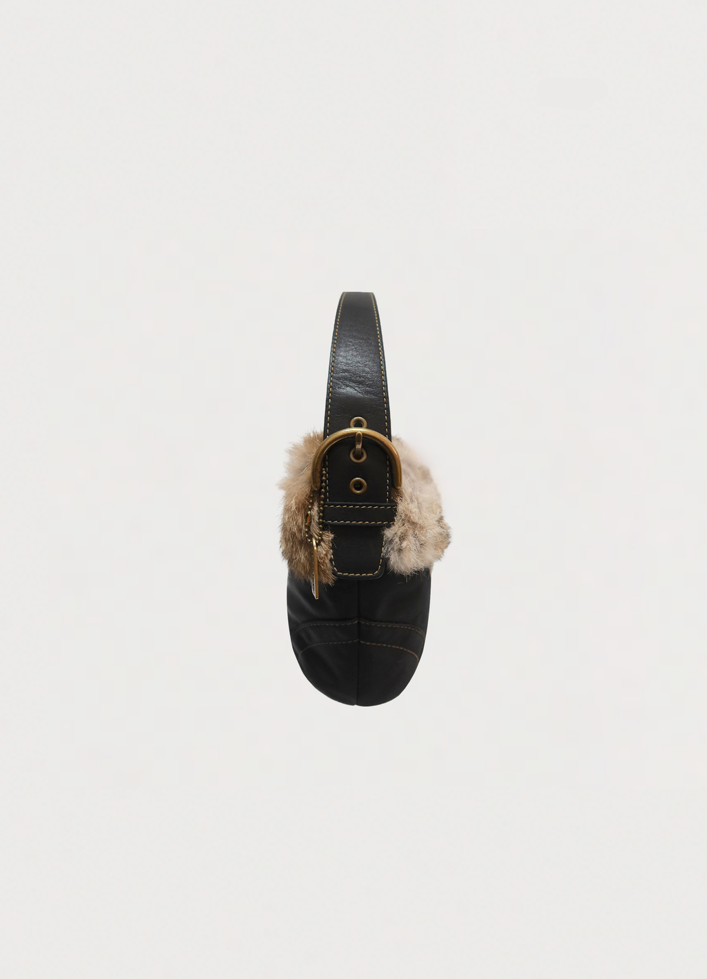 PARKA SOHO RABBIT FUR TRIM HOBO BAG