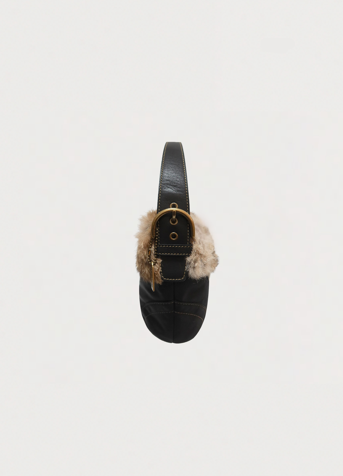 PARKA SOHO RABBIT FUR TRIM HOBO BAG