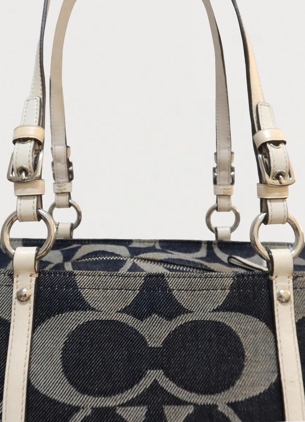 HAMPTONS SIGNATURE DENIM TOTE SHOULDER BAG