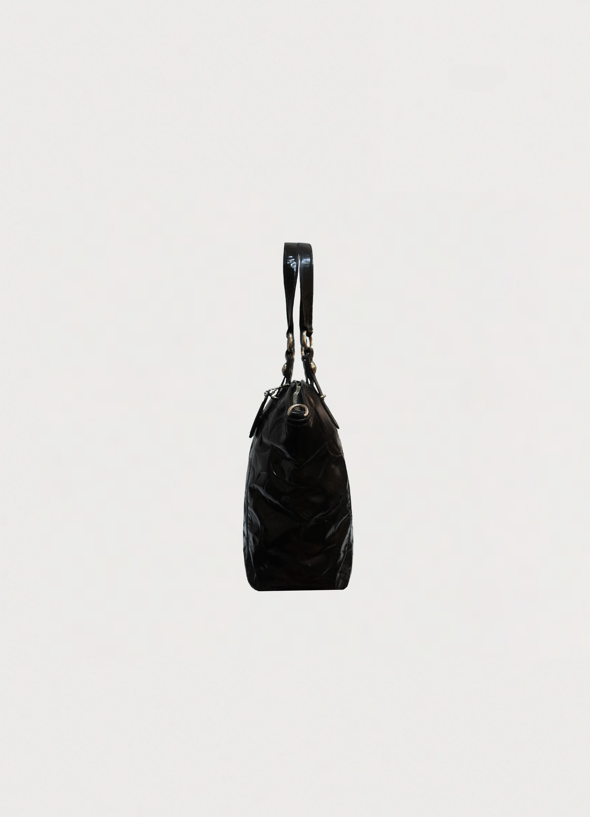 SIGNATURE PATENT LEATHER TOTE
