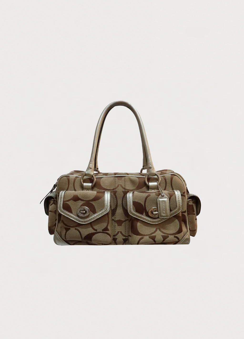 SIGNATURE GALLERY POCKET SATCHEL SHOULDER BAG
