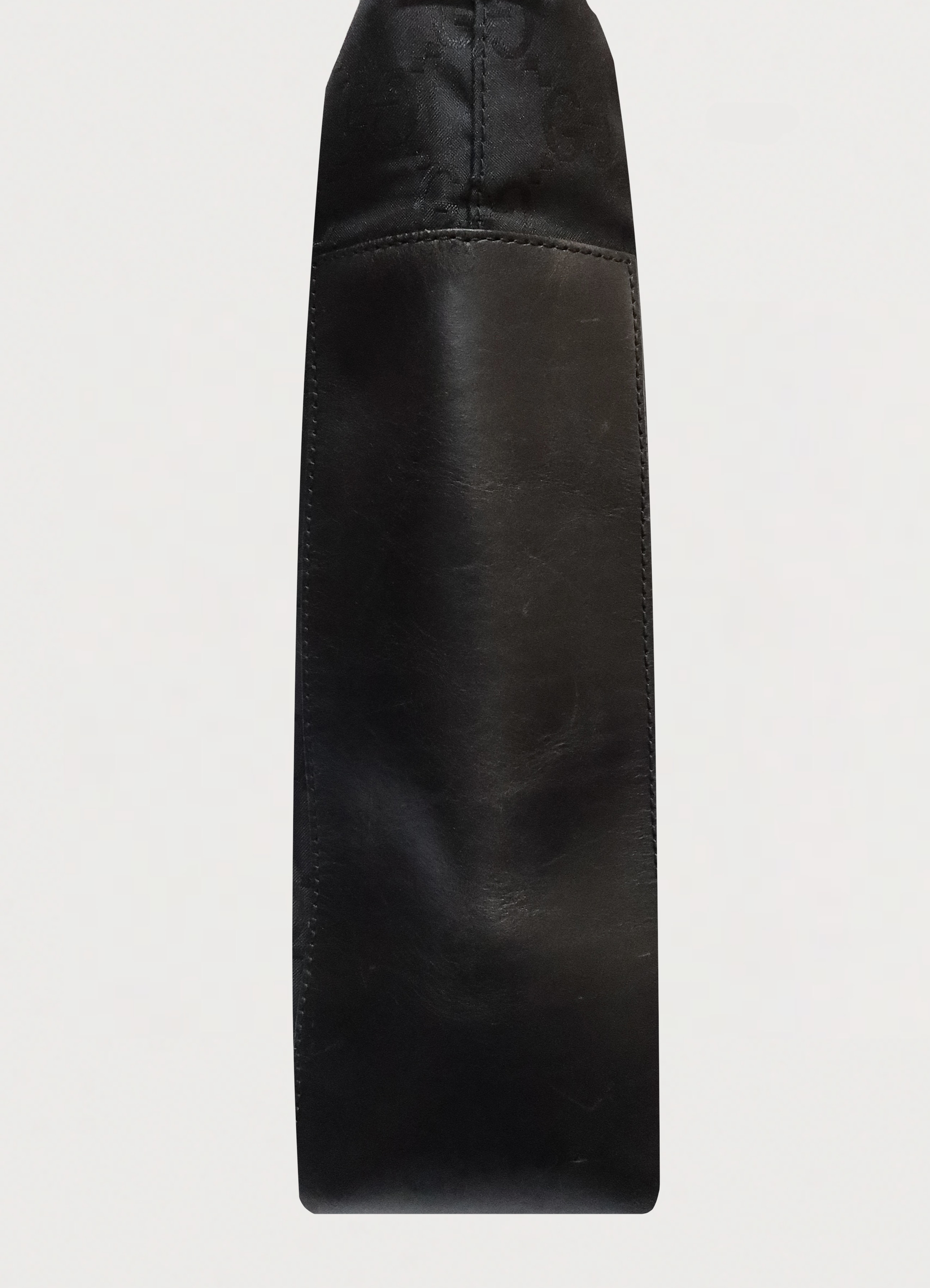 Gucci GG clasp hobo shoulder bag in black monogram canvas right side view