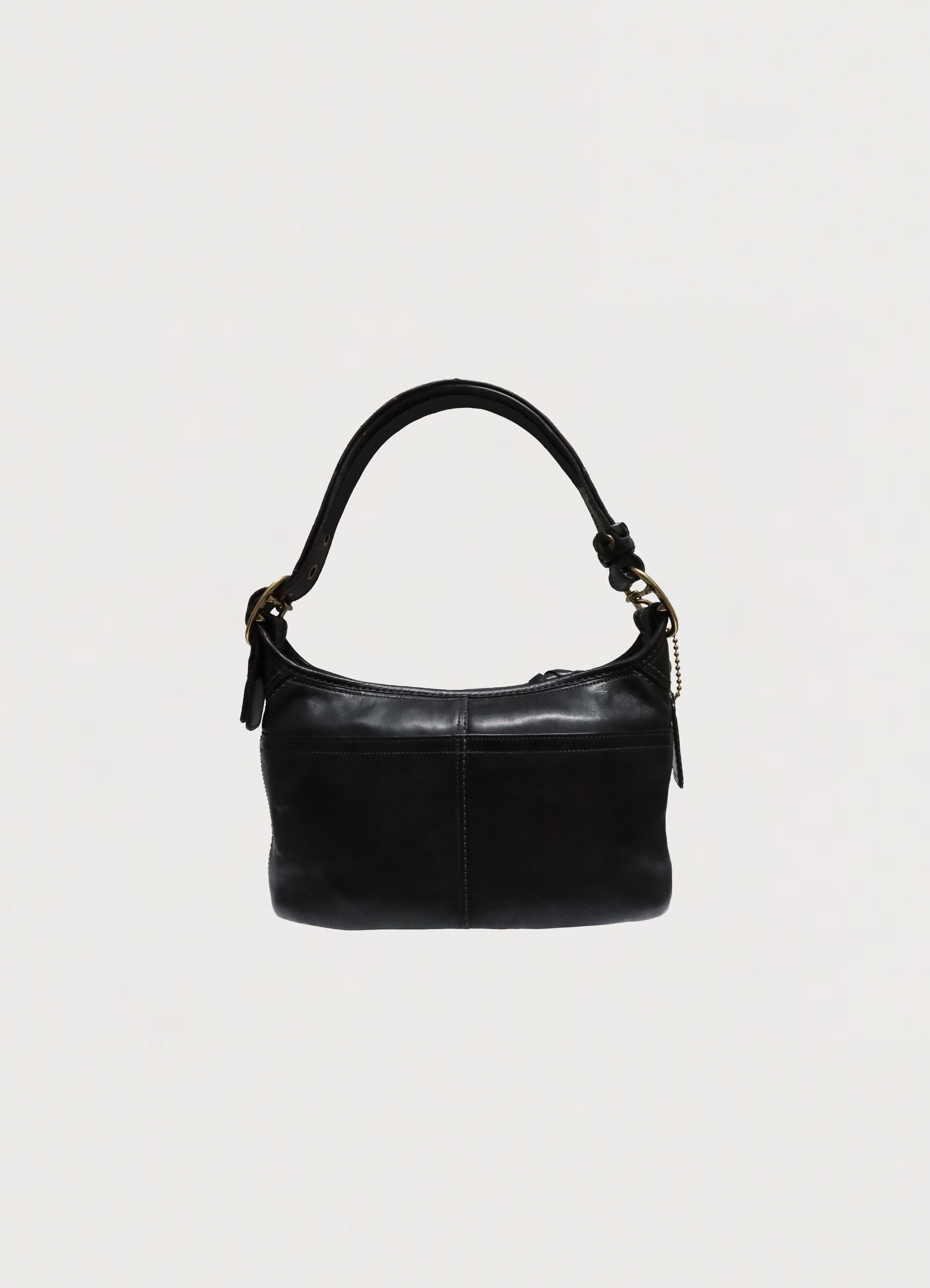 Vintage Coach Bleecker hobo bag in smooth black leather back view