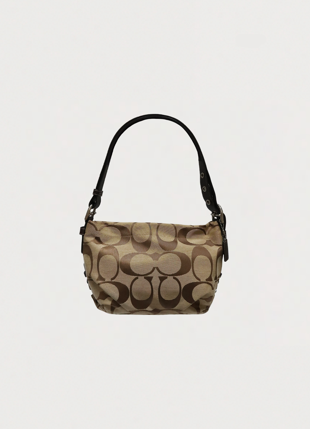 Vintage Coach Bleecker signature hobo bag in khaki canvas back view