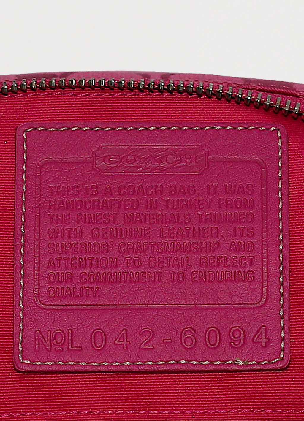 Vintage Coach Demi pochette bag in pink signature canvas with leather trim